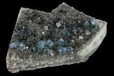 Blue Cubic Fluorite on Smoky Quartz - China #142621-2